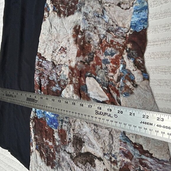 Ricochet Boat Neck Colorblock Abstract Print Asymmetric Dress Sz 14 Short Sleeve - Picture 8 of 10